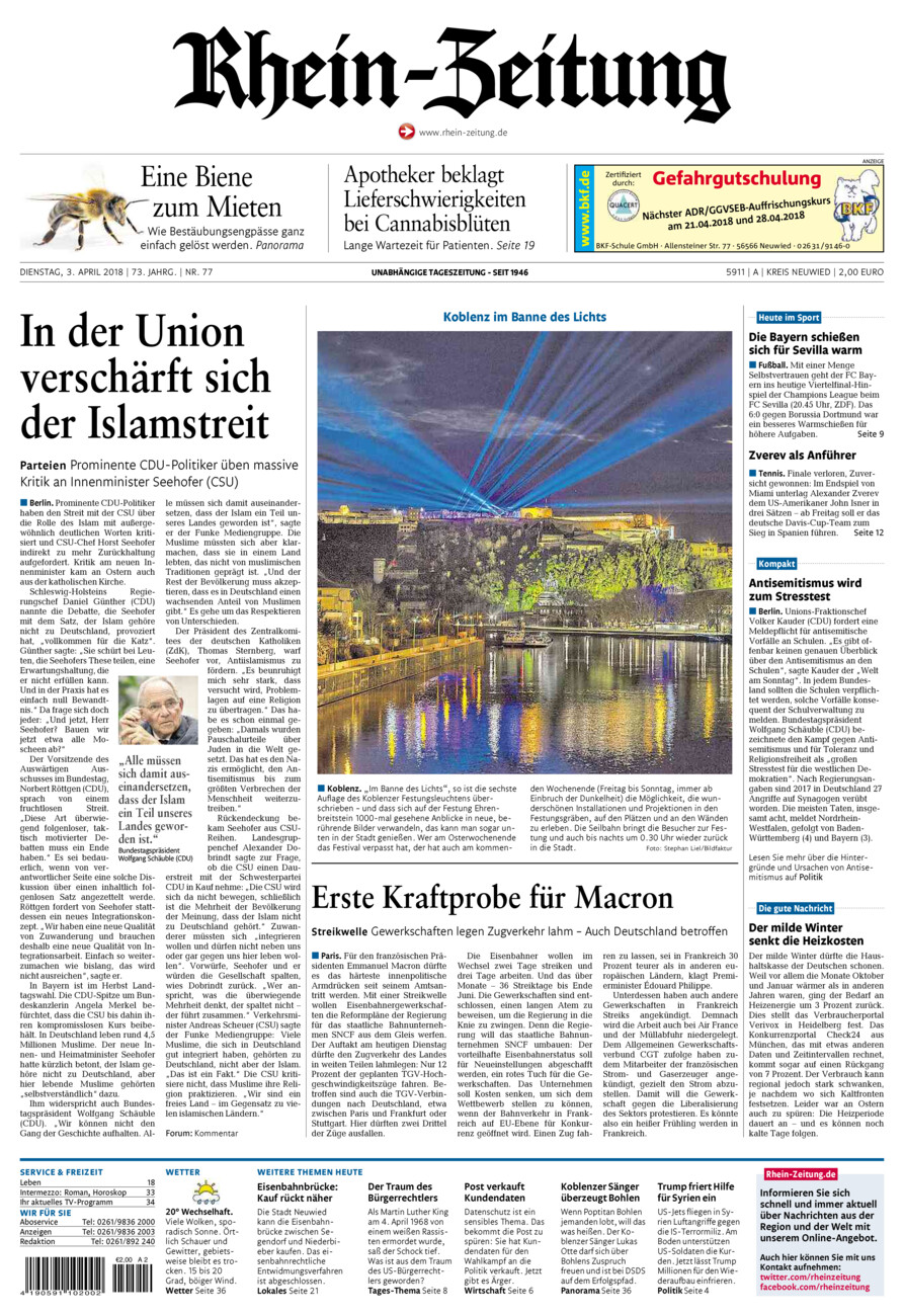 Rhein-Zeitung Kreis Neuwied vom Dienstag, 03.04.2018