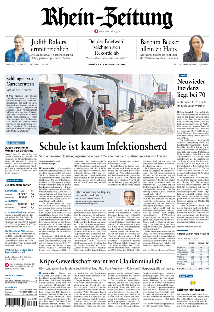 Rhein-Zeitung Kreis Neuwied vom Dienstag, 02.03.2021