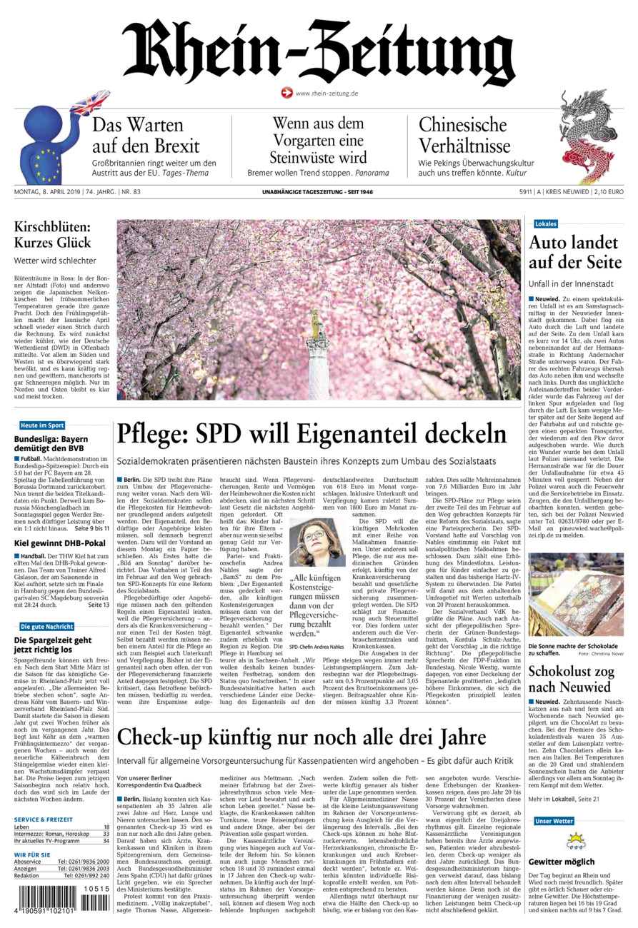 Rhein-Zeitung Kreis Neuwied vom Montag, 08.04.2019