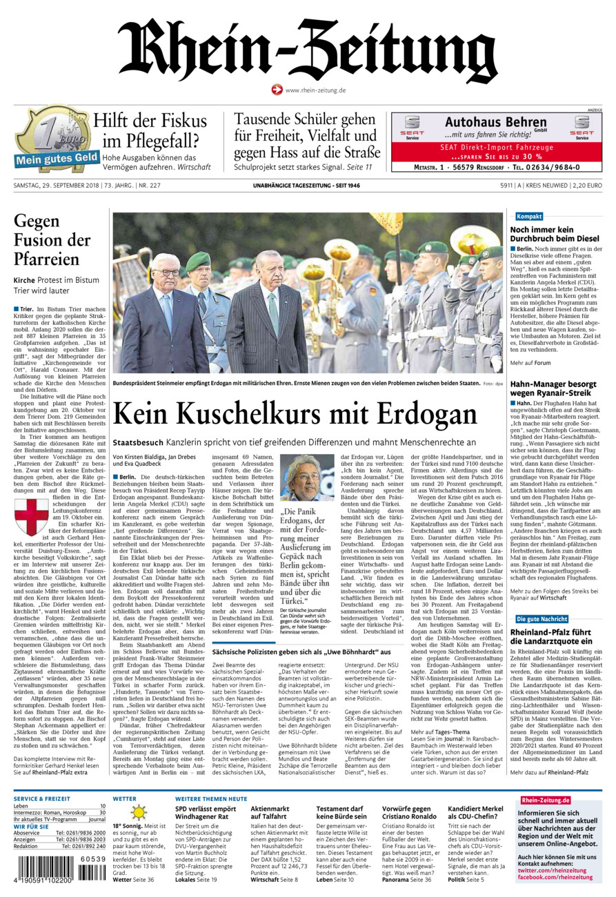 Rhein-Zeitung Kreis Neuwied vom Samstag, 29.09.2018