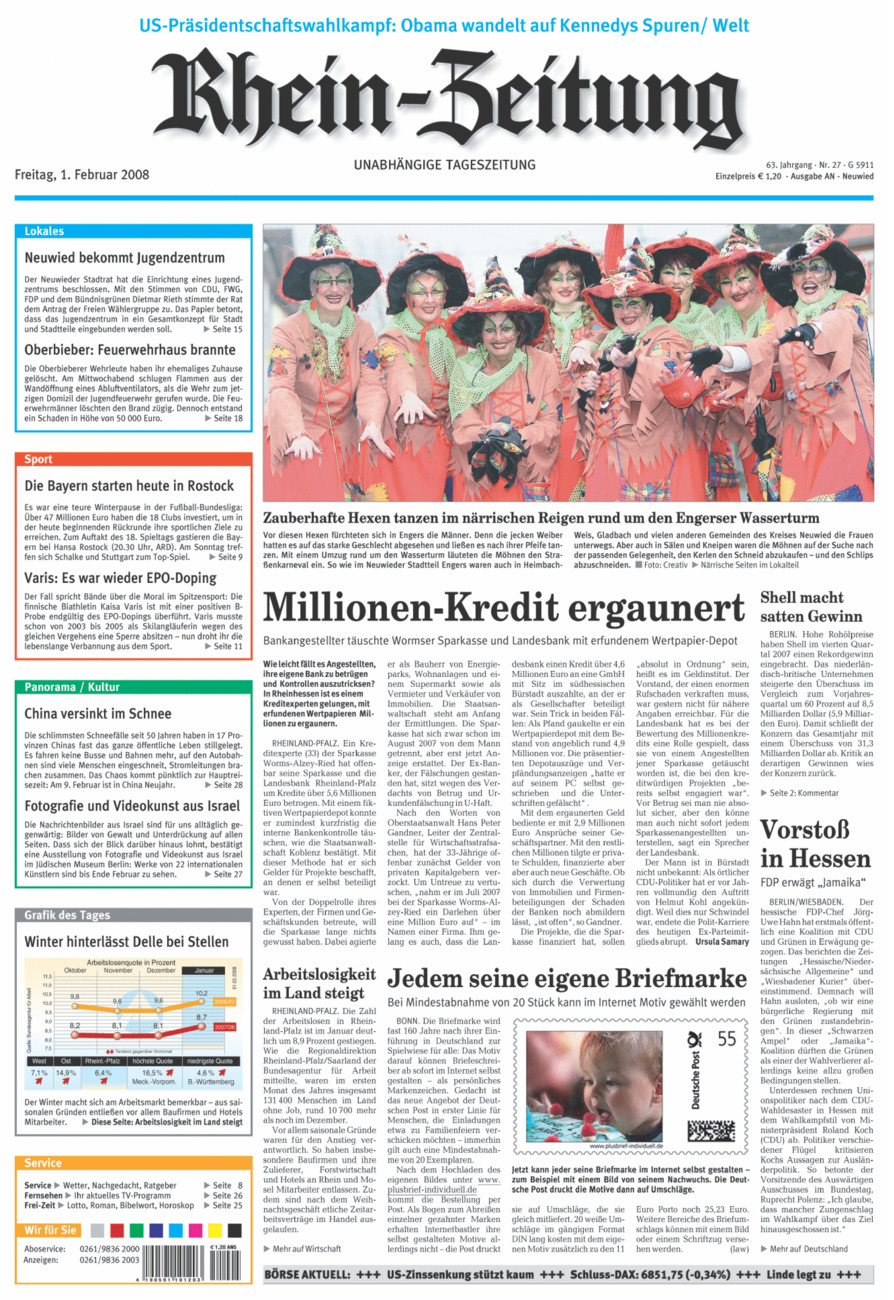 Rhein-Zeitung Kreis Neuwied vom Freitag, 01.02.2008