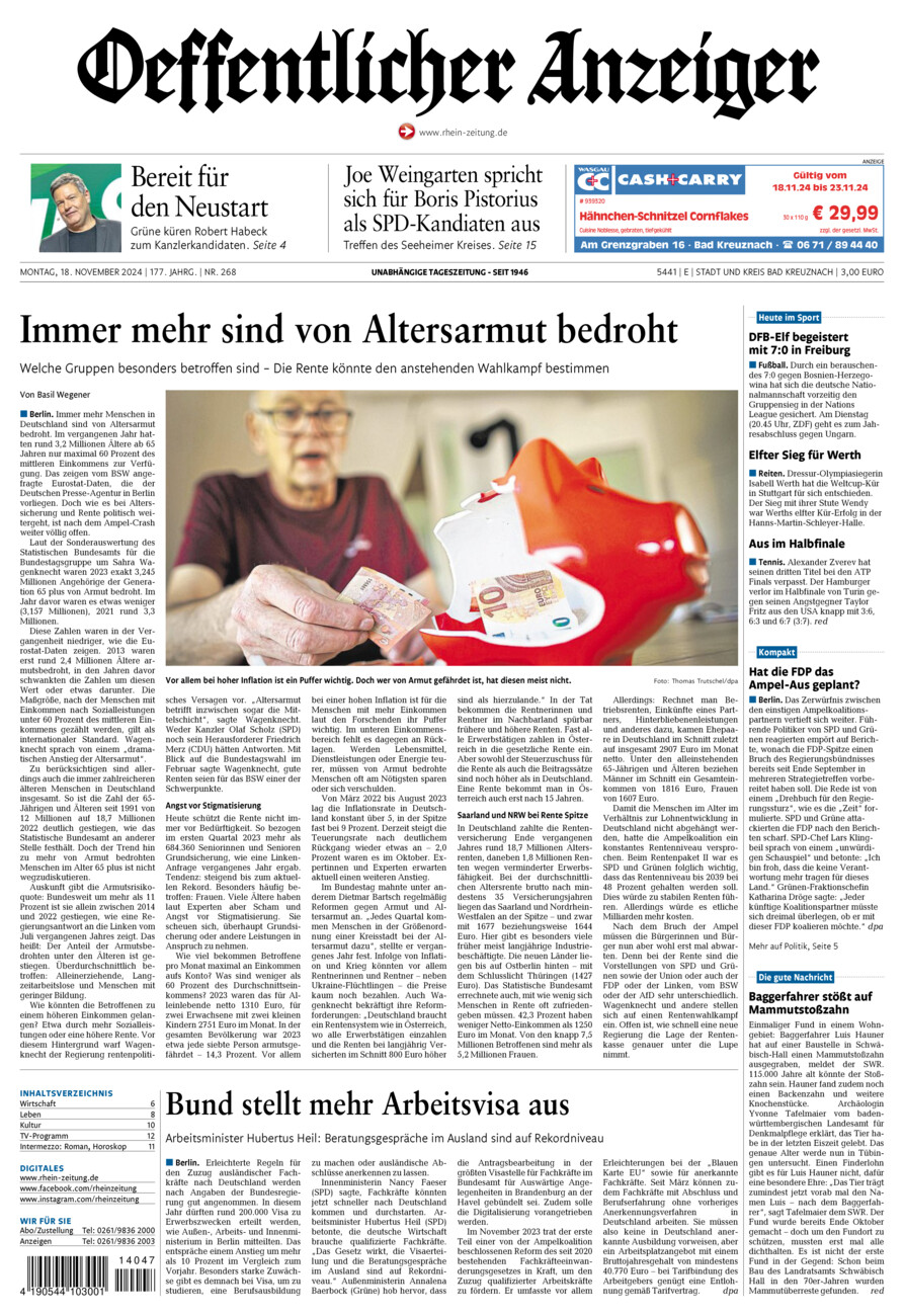 Oeffentlicher Anzeiger vom Montag, 18.11.2024