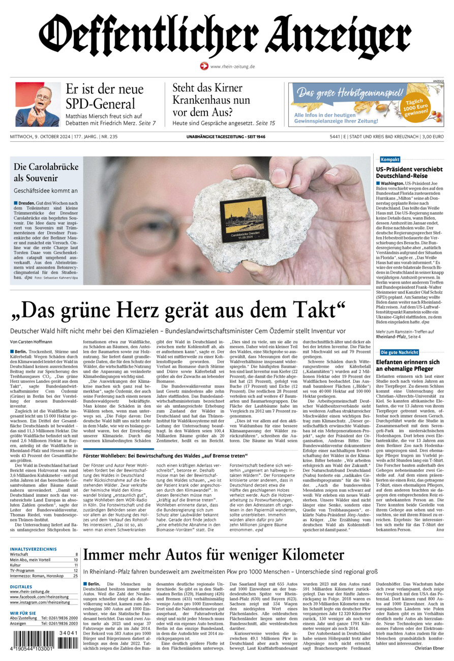 Oeffentlicher Anzeiger vom Mittwoch, 09.10.2024