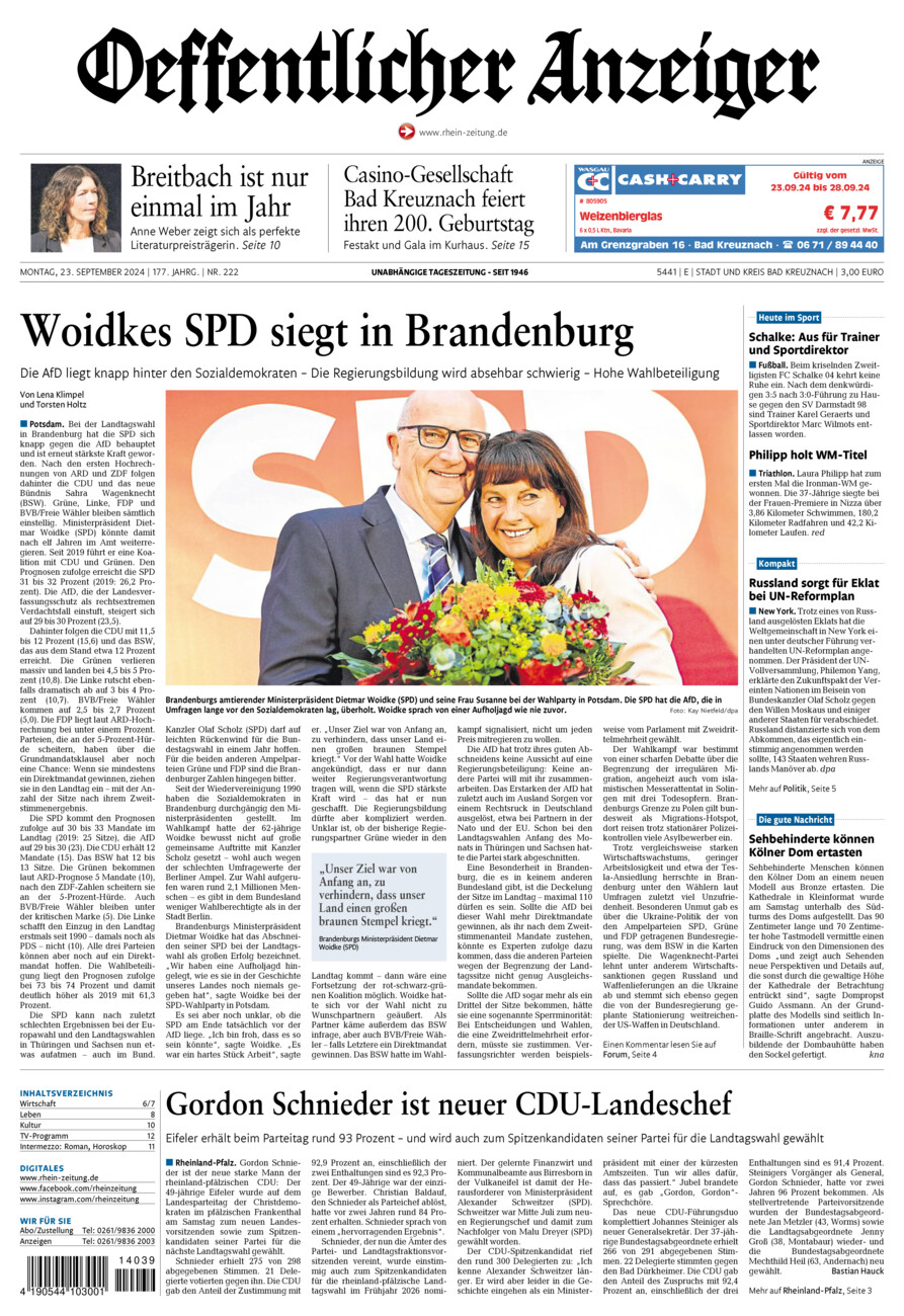 Oeffentlicher Anzeiger vom Montag, 23.09.2024