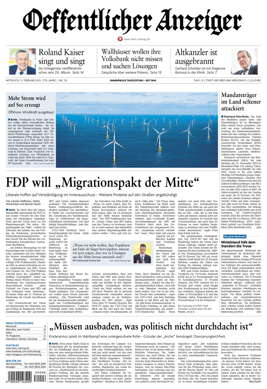 Oeffentlicher Anzeiger vom Mittwoch, 05.02.2025