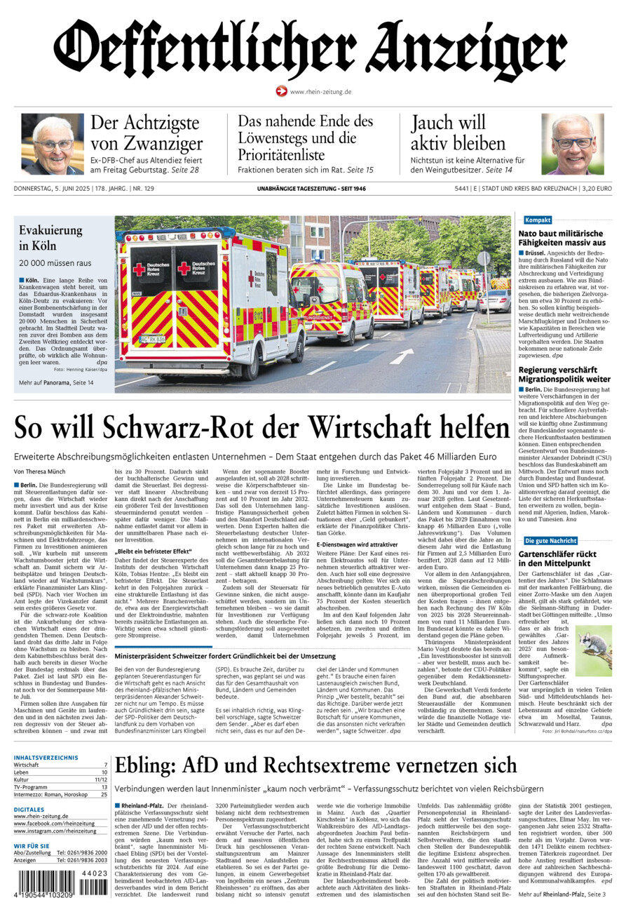 Oeffentlicher Anzeiger vom Donnerstag, 05.06.2025