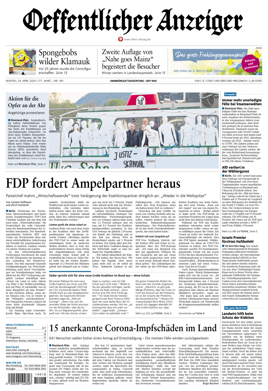 Oeffentlicher Anzeiger vom Montag, 29.04.2024