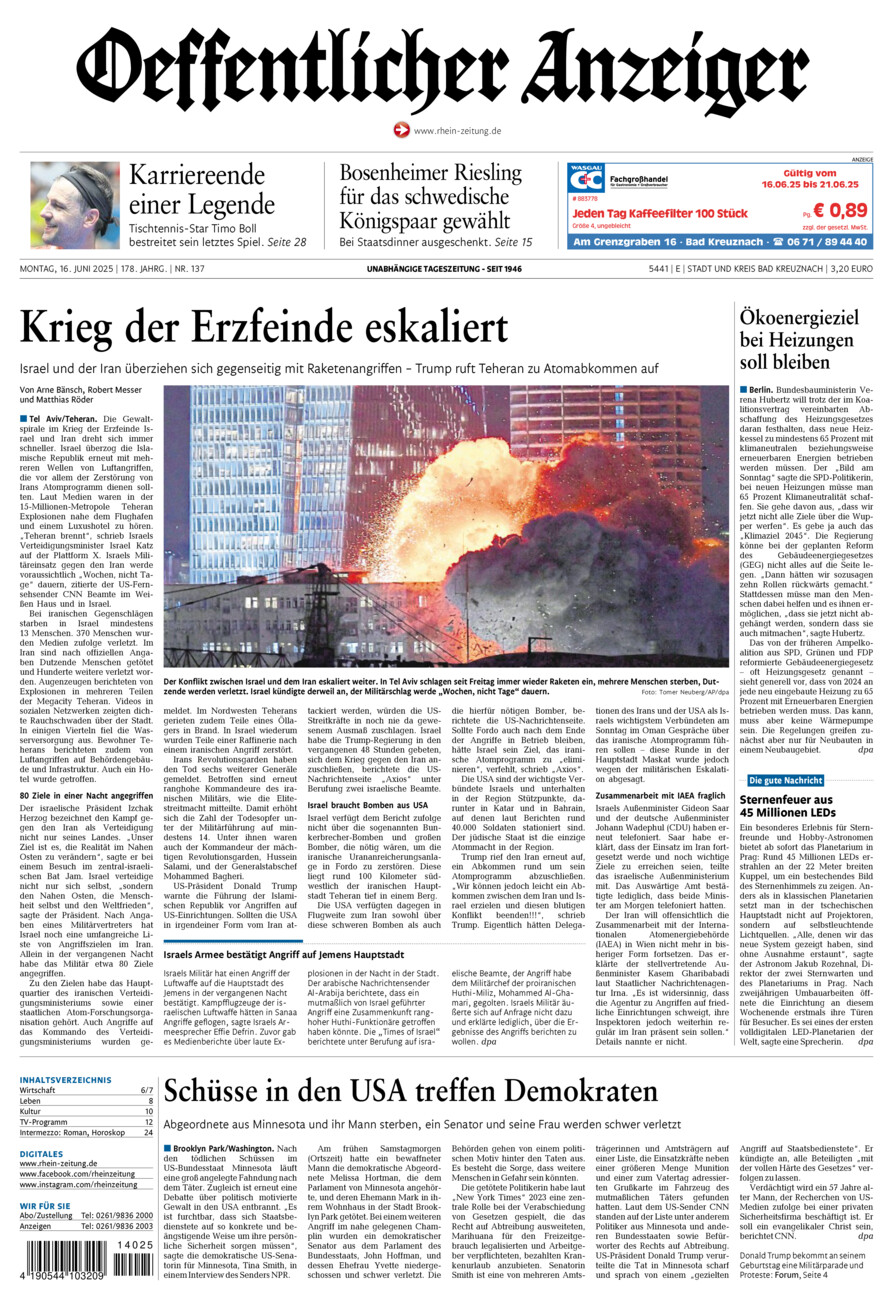 Oeffentlicher Anzeiger vom Montag, 16.06.2025