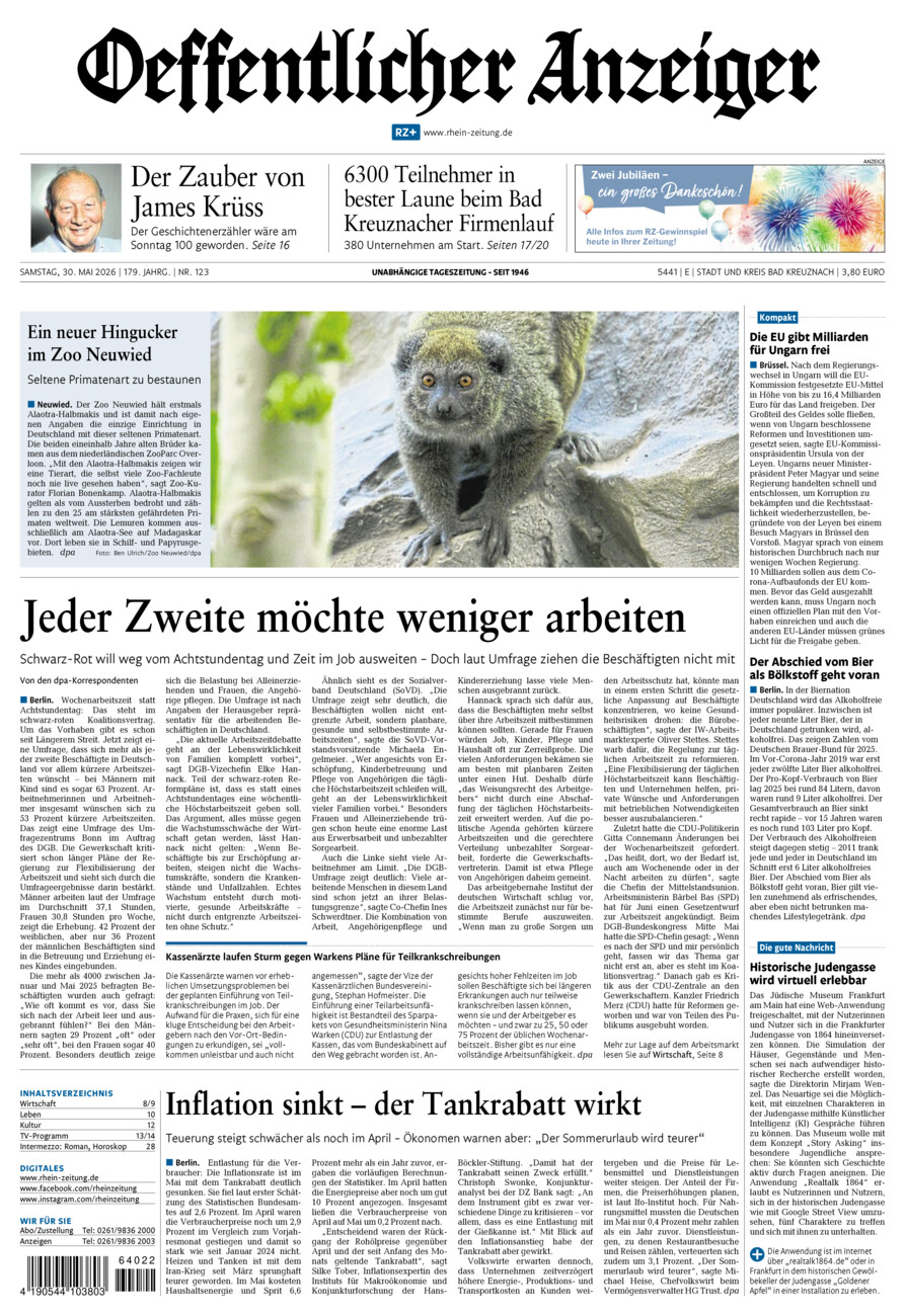 Oeffentlicher Anzeiger vom Samstag, 30.05.2026