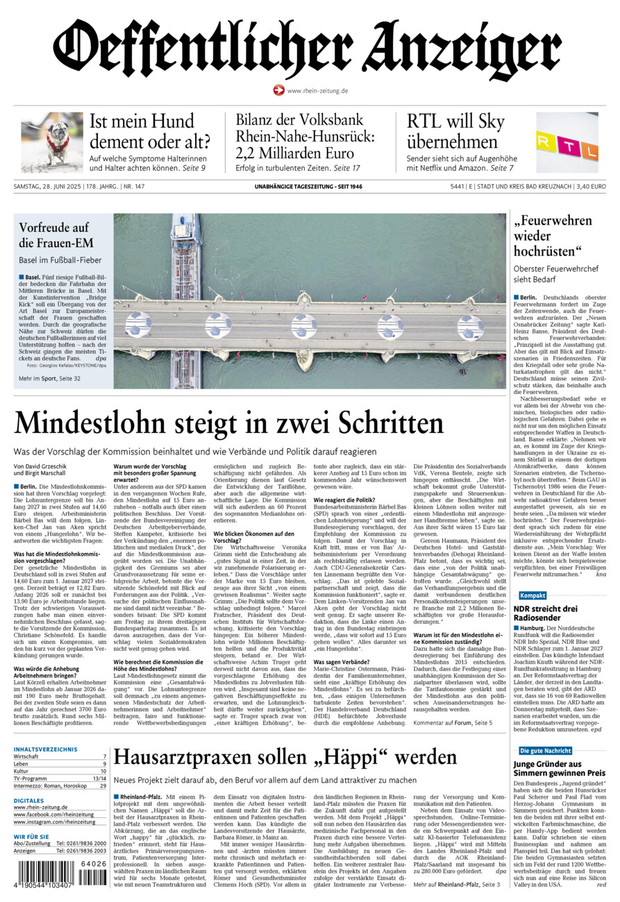 Oeffentlicher Anzeiger vom Samstag, 28.06.2025