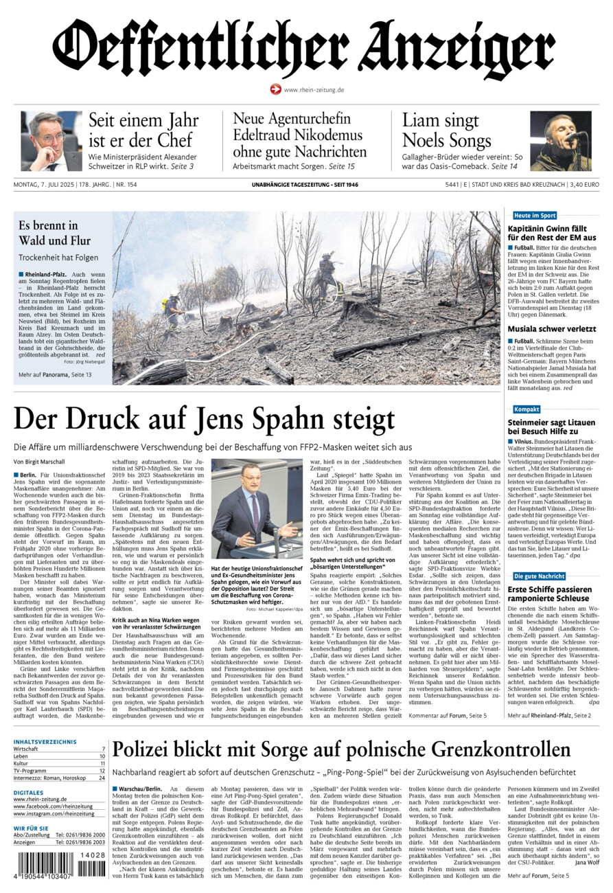 Oeffentlicher Anzeiger vom Montag, 07.07.2025