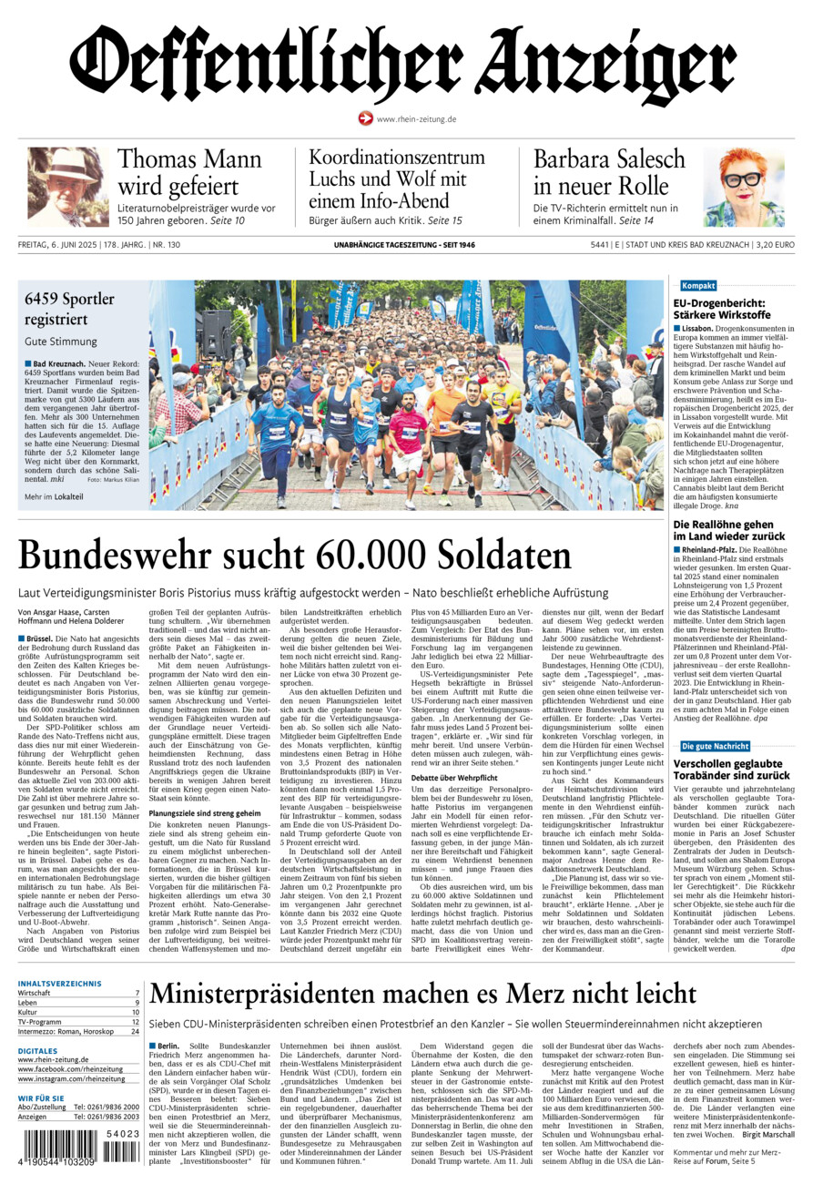 Oeffentlicher Anzeiger vom Freitag, 06.06.2025