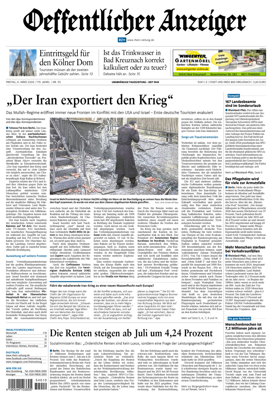 Oeffentlicher Anzeiger vom Freitag, 06.03.2026