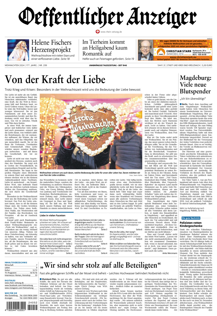 Oeffentlicher Anzeiger vom Dienstag, 24.12.2024