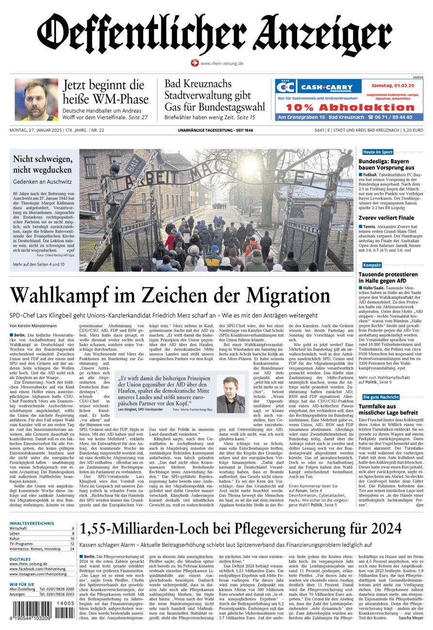 Oeffentlicher Anzeiger vom Montag, 27.01.2025