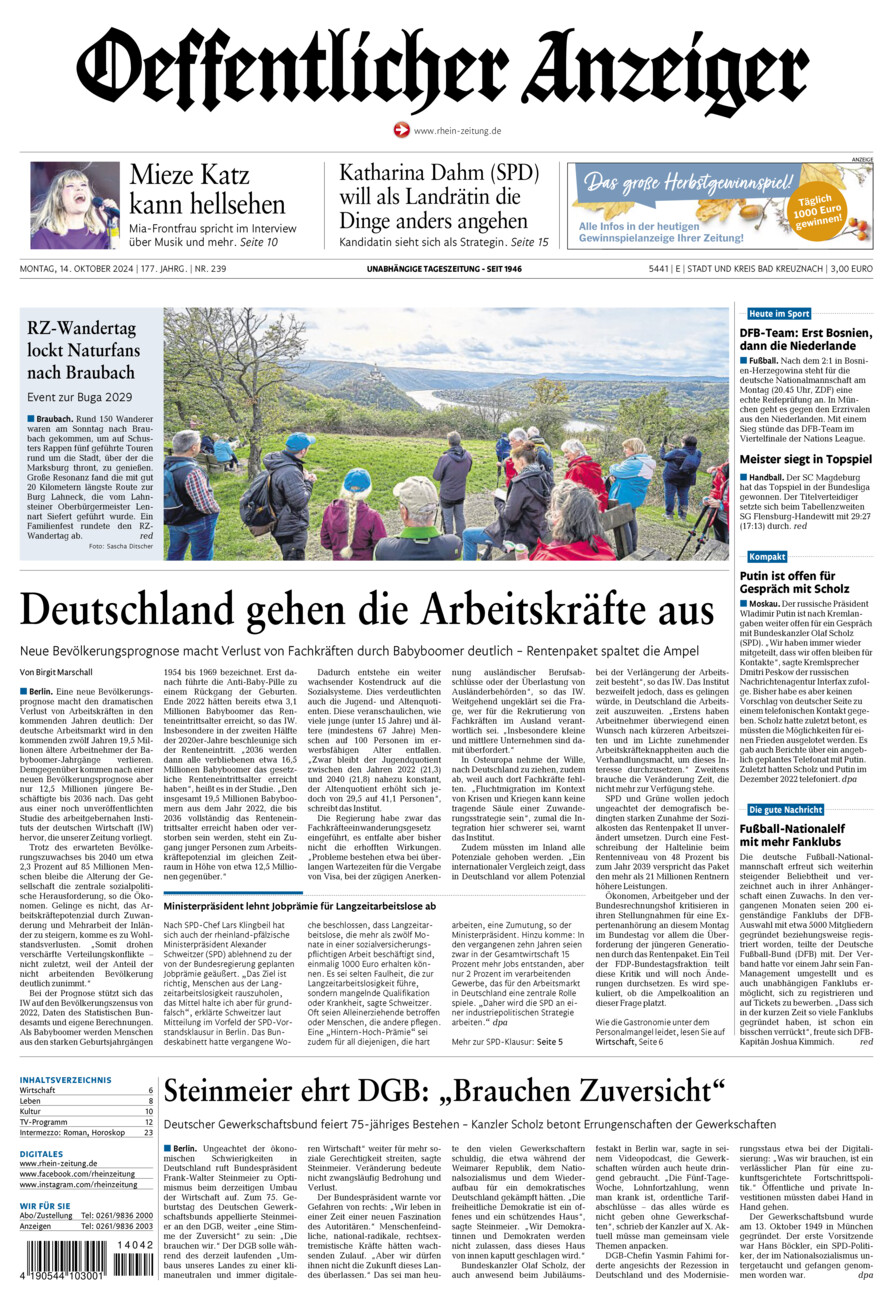 Oeffentlicher Anzeiger vom Montag, 14.10.2024