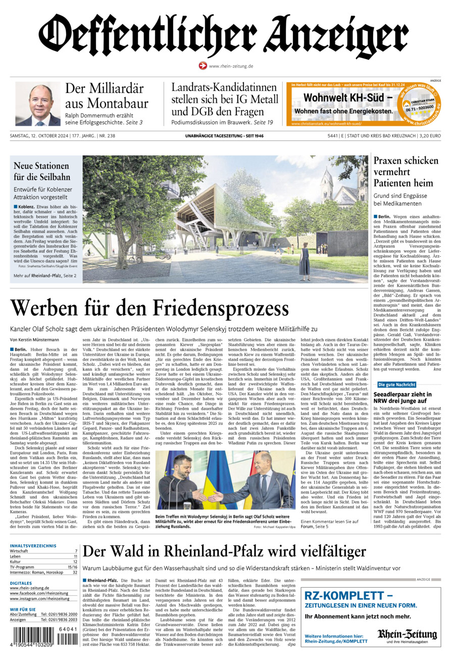 Oeffentlicher Anzeiger vom Samstag, 12.10.2024