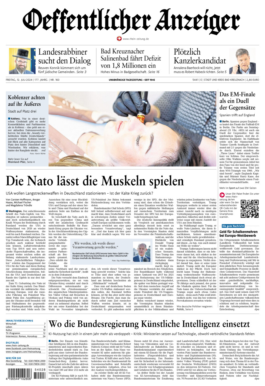 Oeffentlicher Anzeiger vom Freitag, 12.07.2024