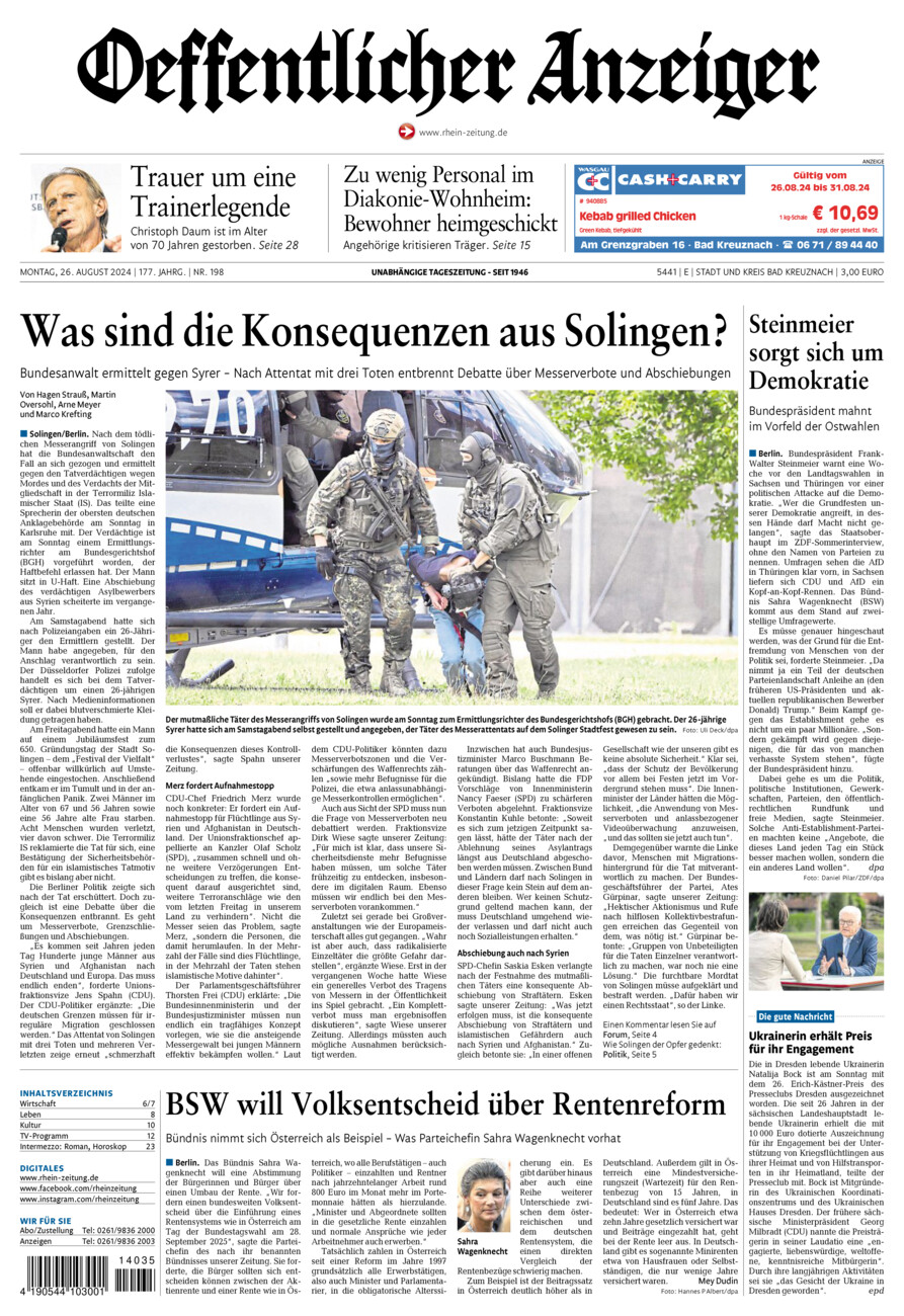 Oeffentlicher Anzeiger vom Montag, 26.08.2024