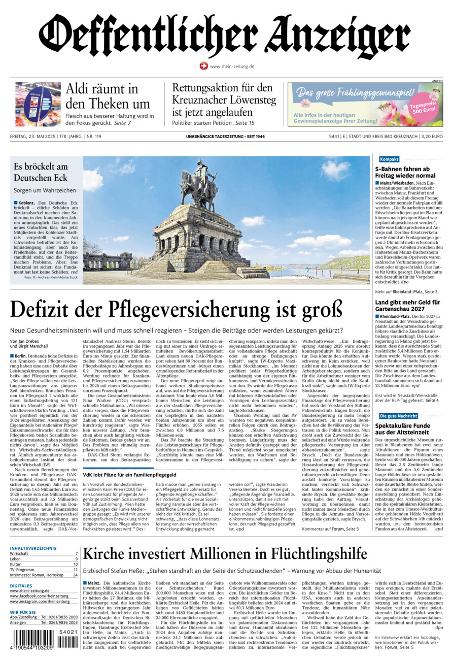 Oeffentlicher Anzeiger vom Freitag, 23.05.2025