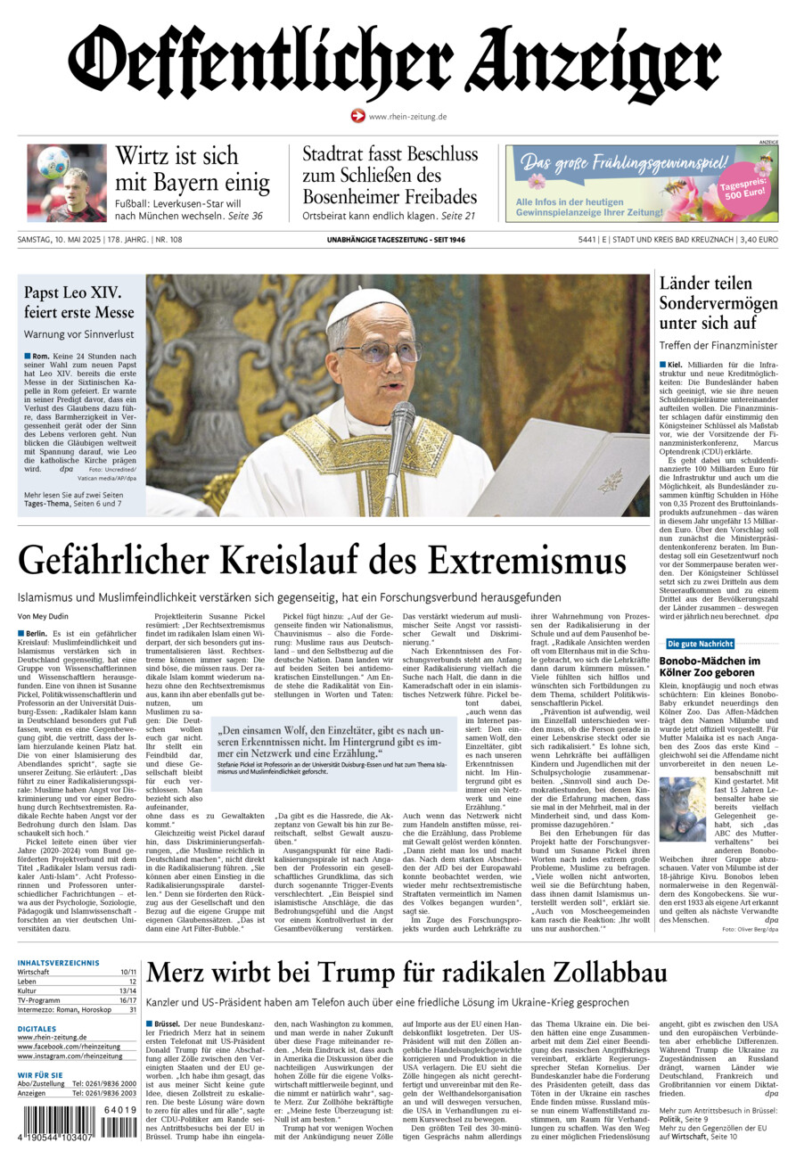 Oeffentlicher Anzeiger vom Samstag, 10.05.2025