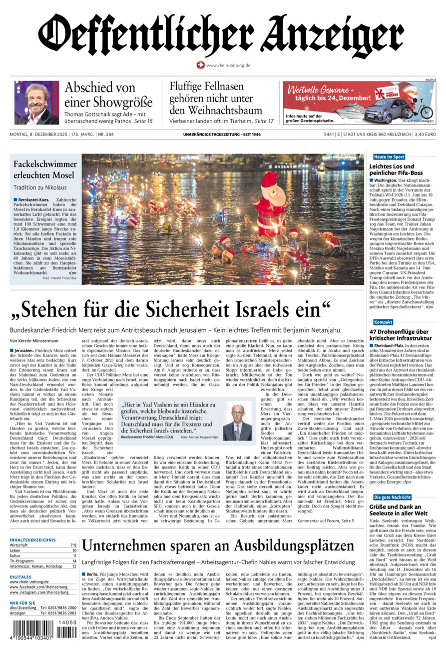 Oeffentlicher Anzeiger vom Montag, 08.12.2025