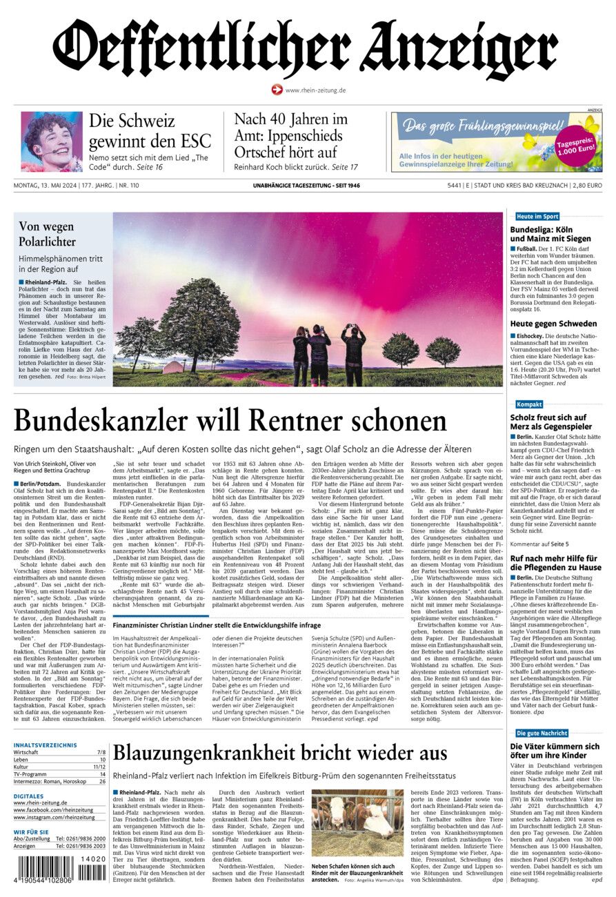 Oeffentlicher Anzeiger vom Montag, 13.05.2024