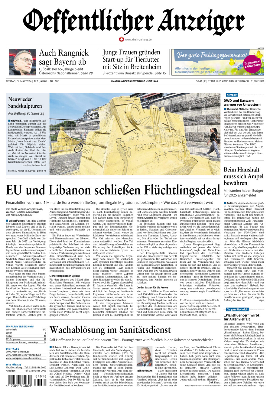 Oeffentlicher Anzeiger vom Freitag, 03.05.2024