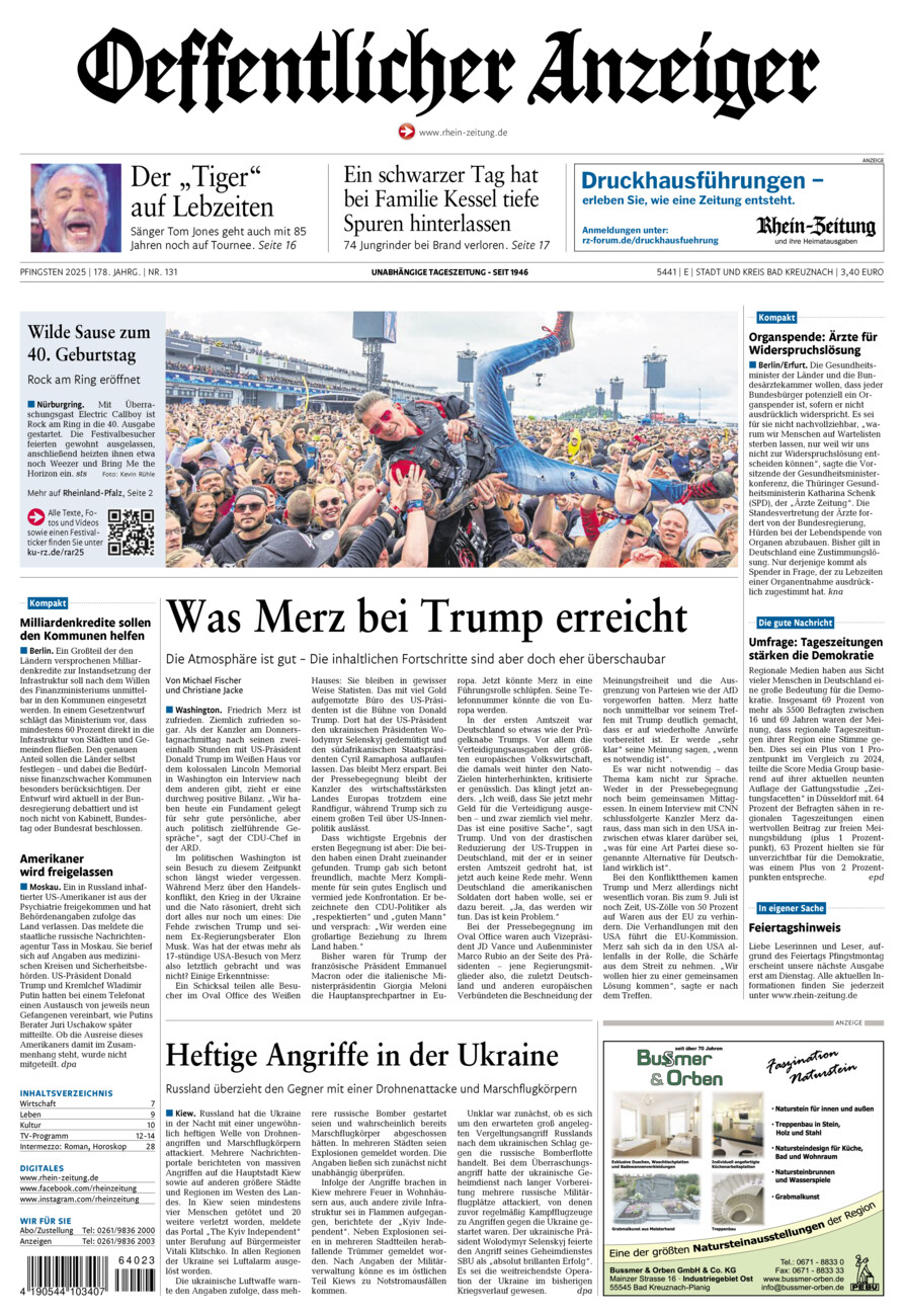 Oeffentlicher Anzeiger vom Samstag, 07.06.2025