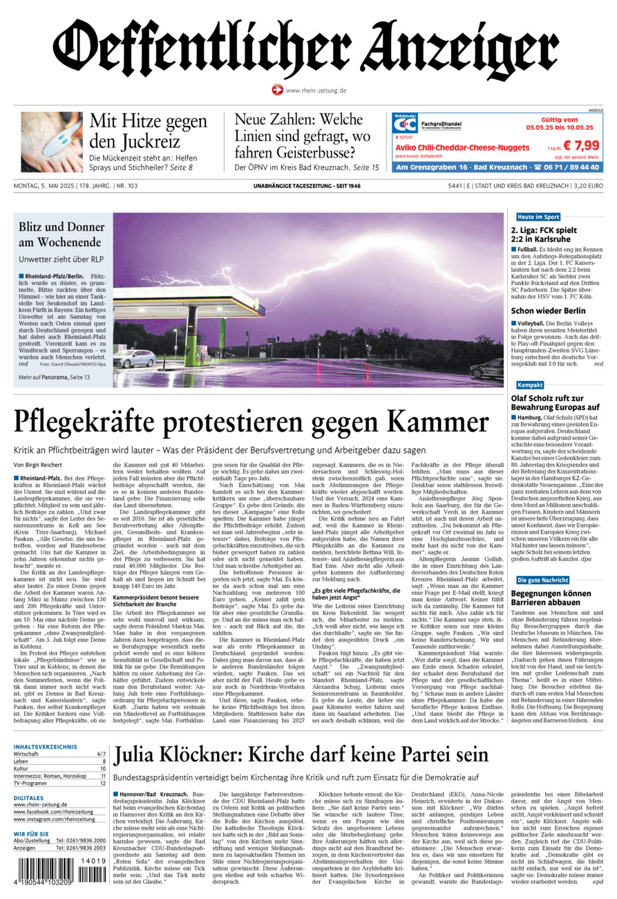 Oeffentlicher Anzeiger vom Montag, 05.05.2025