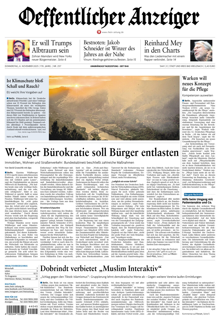 Oeffentlicher Anzeiger vom Donnerstag, 06.11.2025