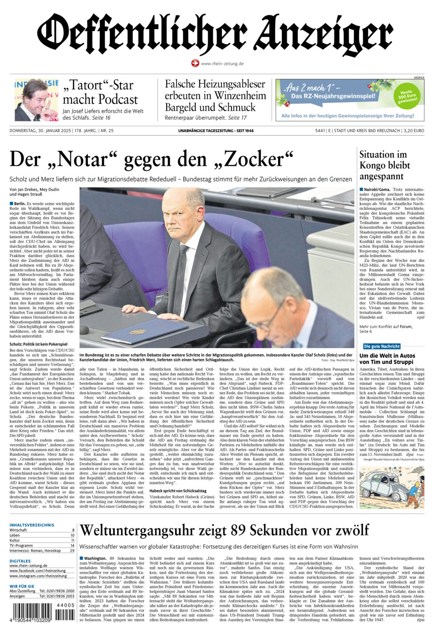 Oeffentlicher Anzeiger vom Donnerstag, 30.01.2025