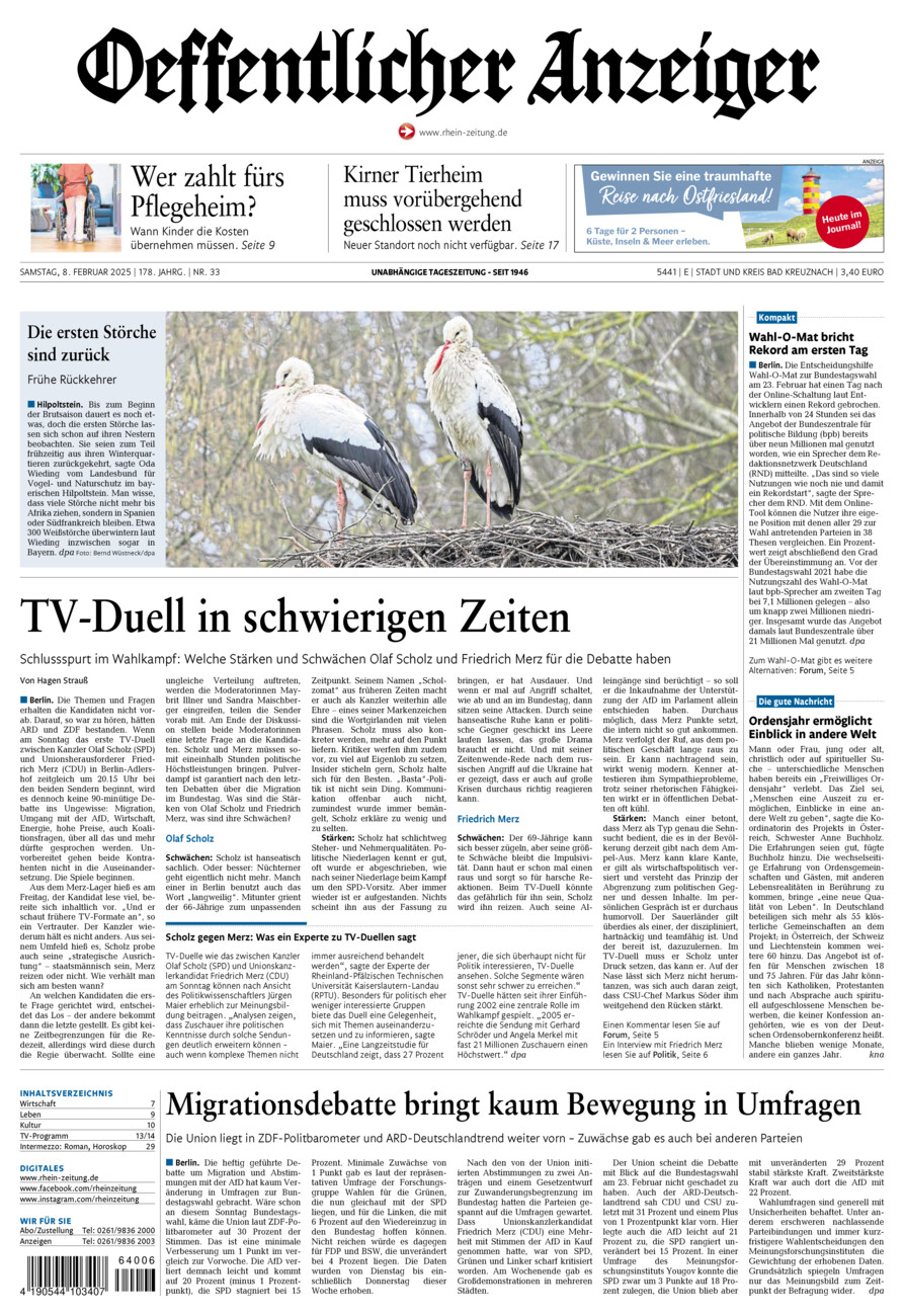 Oeffentlicher Anzeiger vom Samstag, 08.02.2025