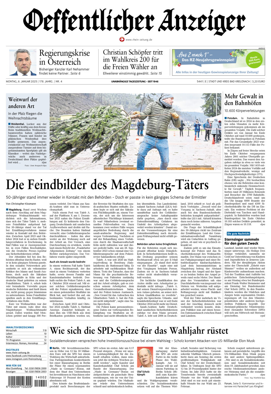 Oeffentlicher Anzeiger vom Montag, 06.01.2025