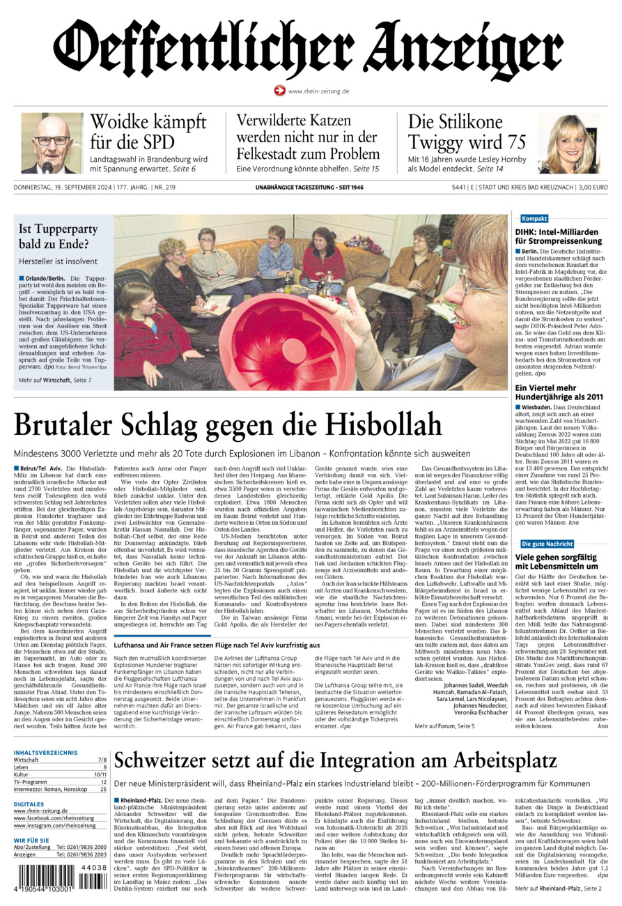 Oeffentlicher Anzeiger vom Donnerstag, 19.09.2024