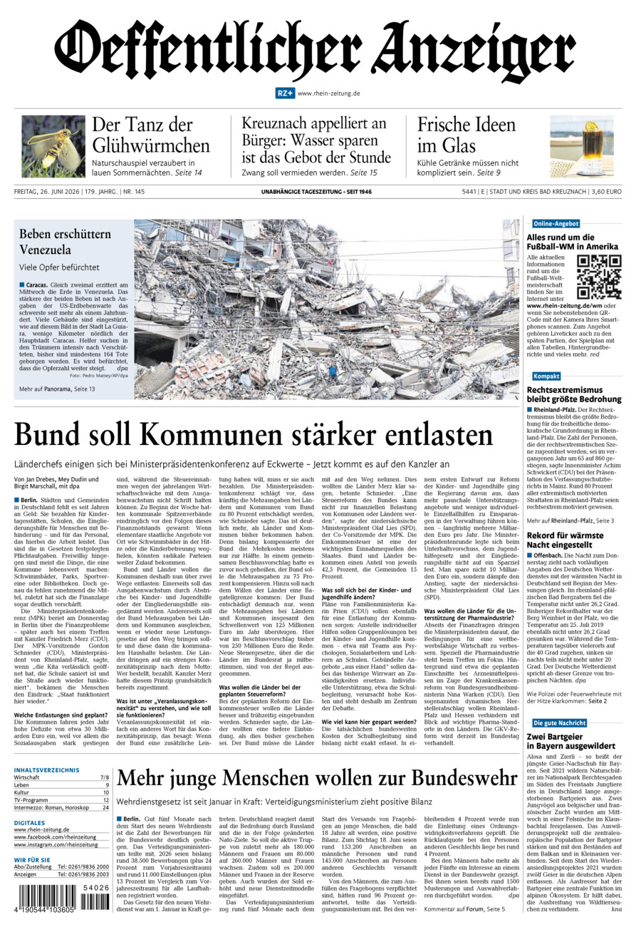 Oeffentlicher Anzeiger vom Freitag, 26.06.2026
