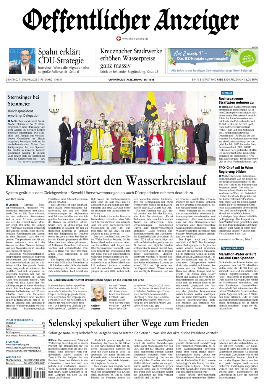 Oeffentlicher Anzeiger vom Dienstag, 07.01.2025