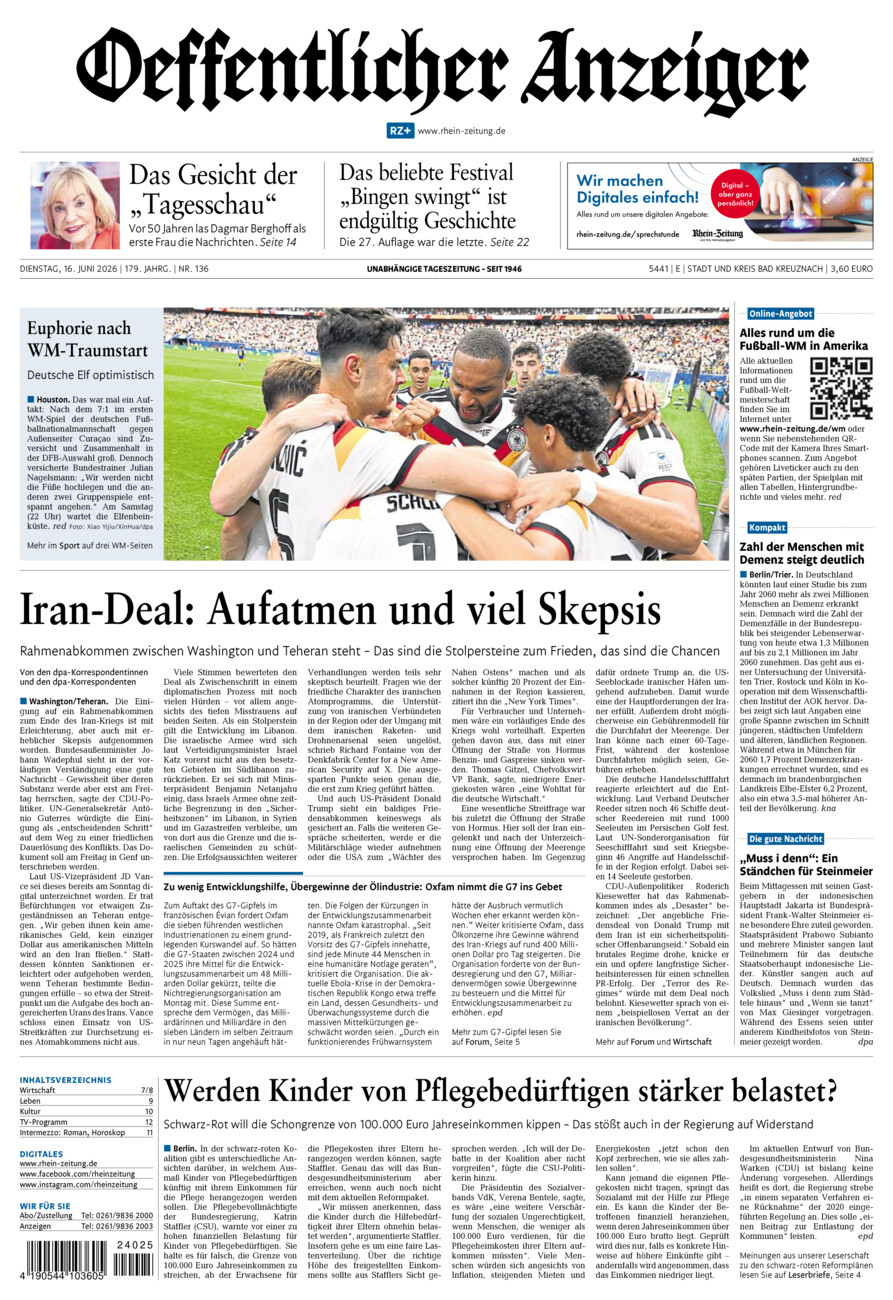 Oeffentlicher Anzeiger vom Dienstag, 16.06.2026