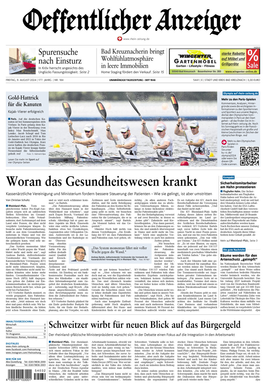 Oeffentlicher Anzeiger vom Freitag, 09.08.2024