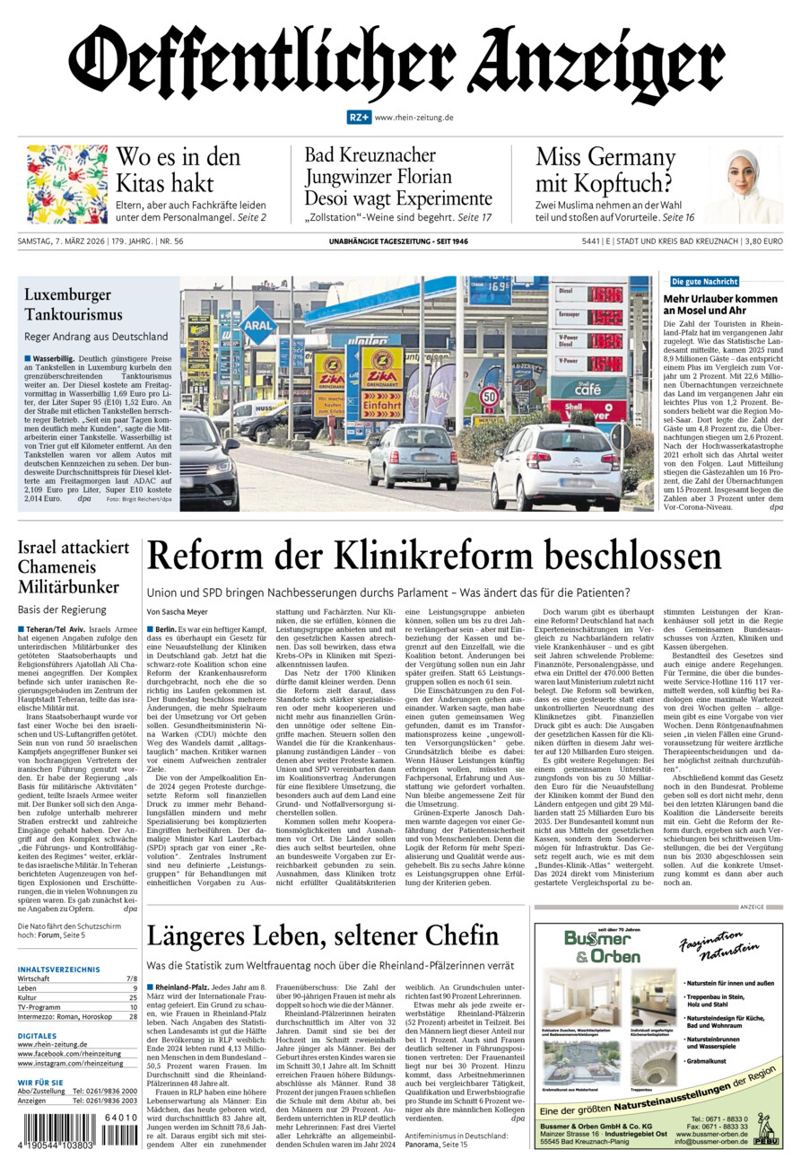 Oeffentlicher Anzeiger vom Samstag, 07.03.2026