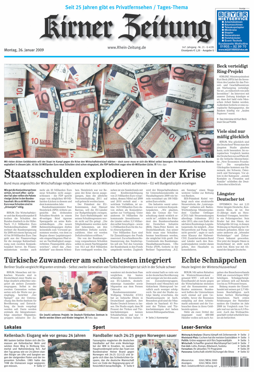 Oeffentlicher Anzeiger Kirn (Archiv) vom Montag, 26.01.2009