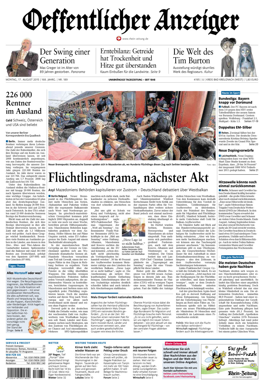 Oeffentlicher Anzeiger Kirn (Archiv) vom Montag, 17.08.2015