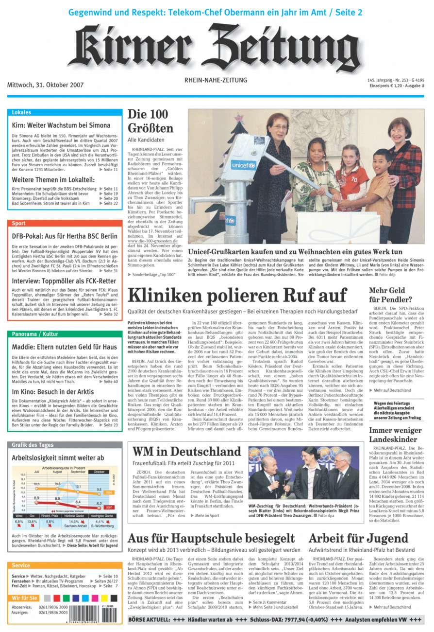 Oeffentlicher Anzeiger Kirn (Archiv) vom Mittwoch, 31.10.2007