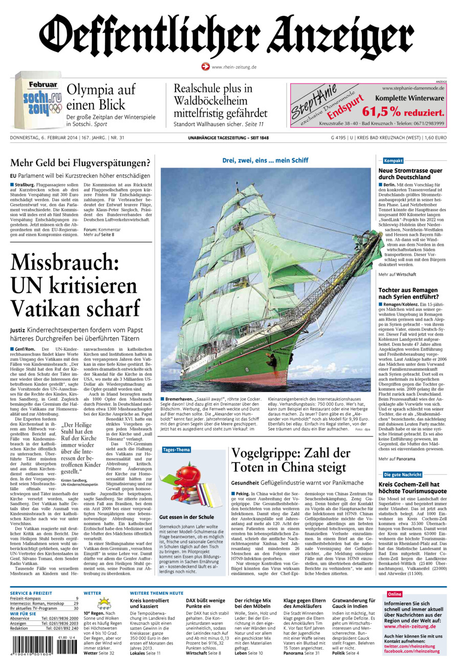 Oeffentlicher Anzeiger Kirn (Archiv) vom Donnerstag, 06.02.2014