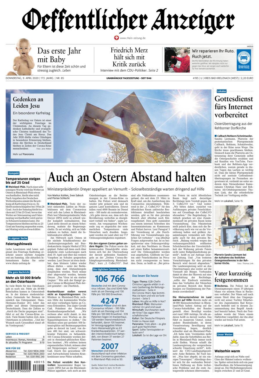 Oeffentlicher Anzeiger Kirn (Archiv) vom Donnerstag, 09.04.2020