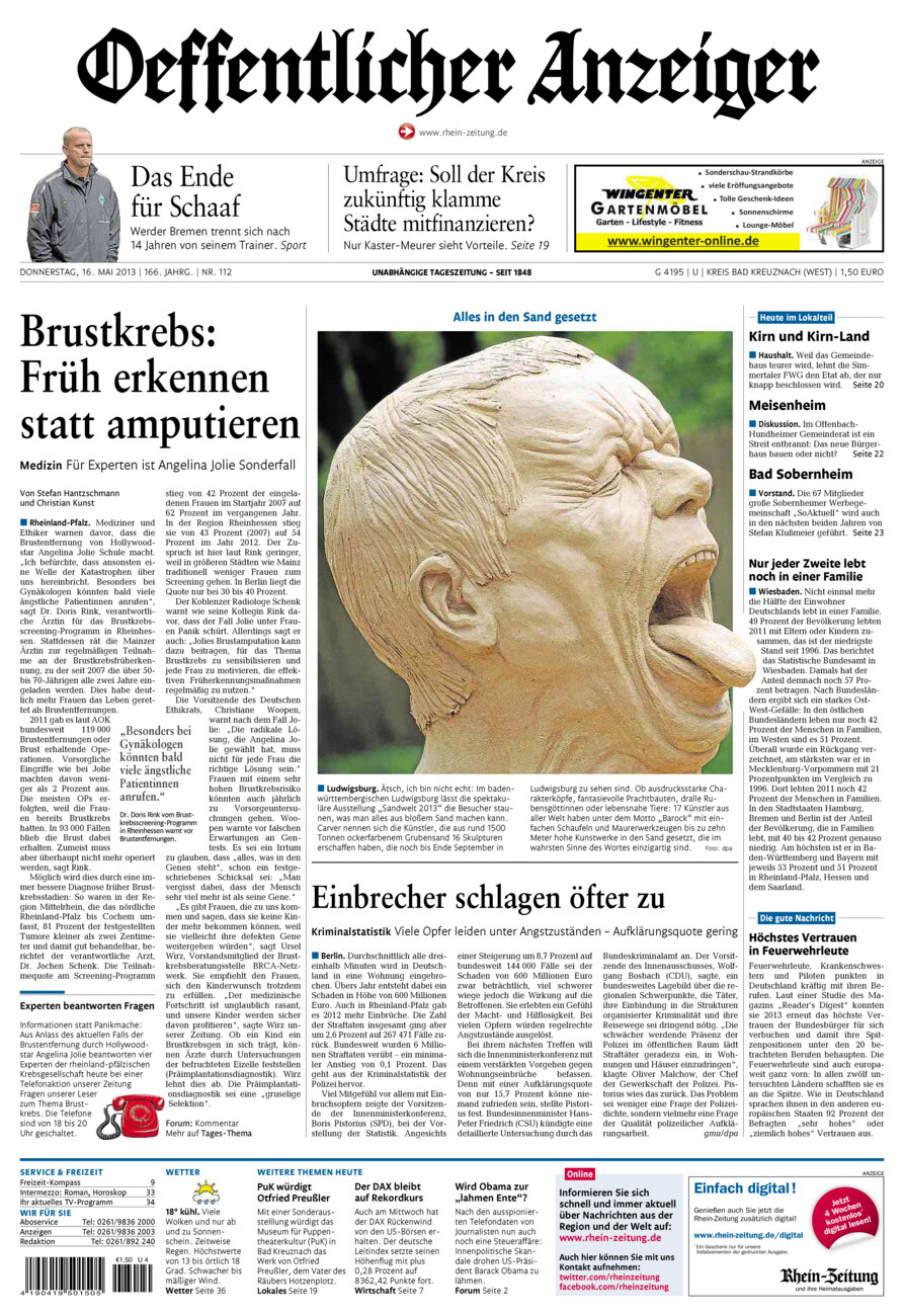 Oeffentlicher Anzeiger Kirn (Archiv) vom Donnerstag, 16.05.2013