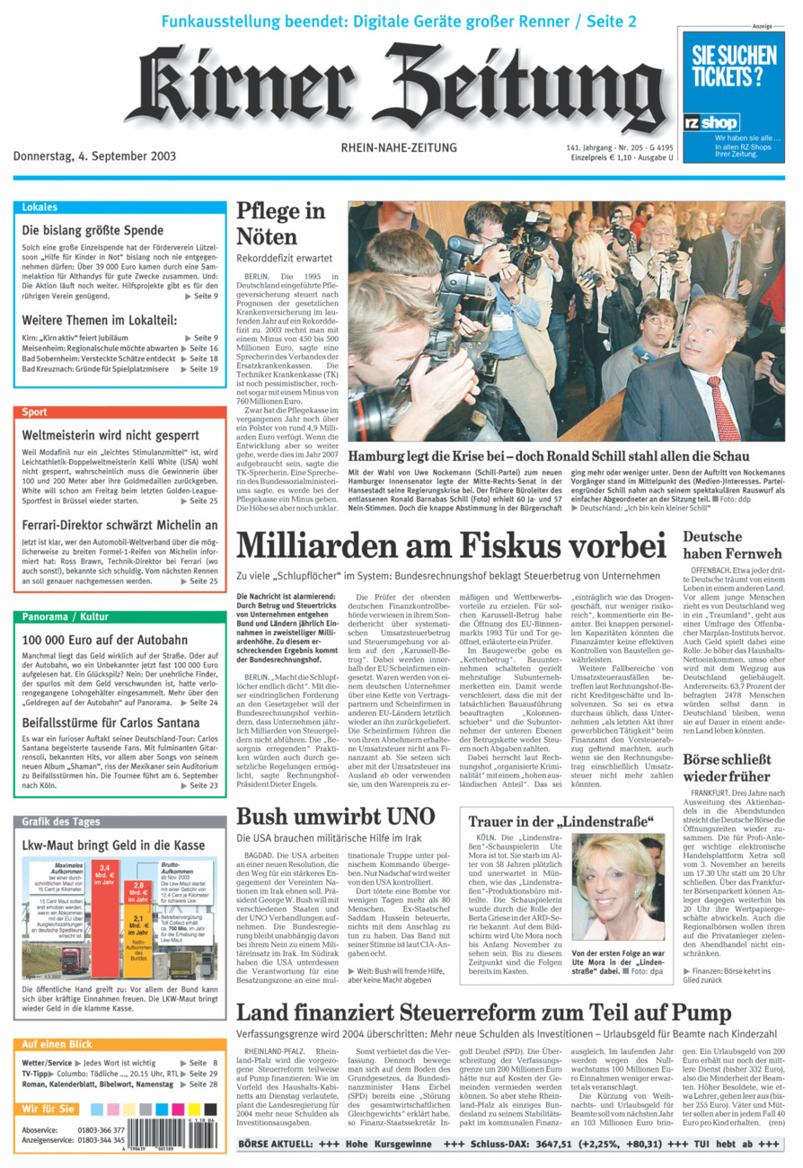 Oeffentlicher Anzeiger Kirn (Archiv) vom Donnerstag, 04.09.2003