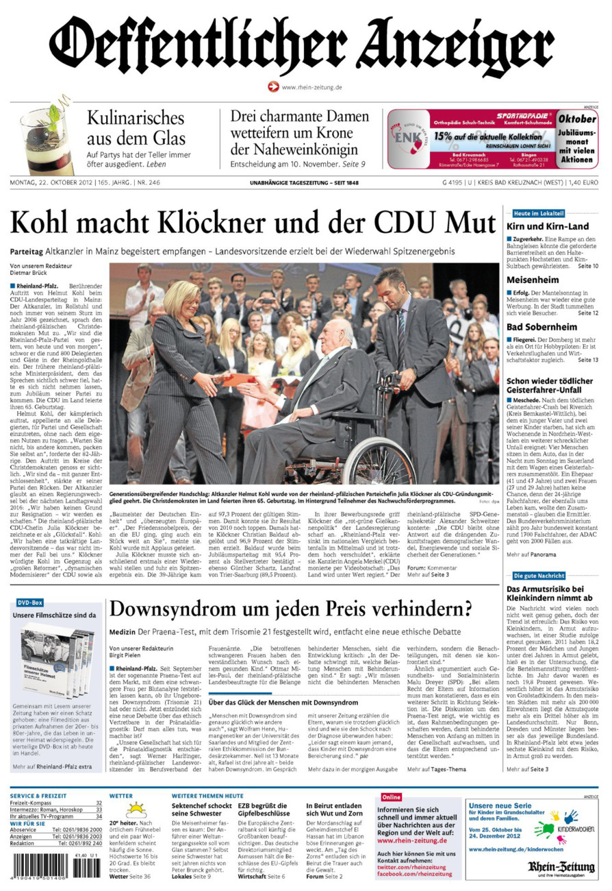 Oeffentlicher Anzeiger Kirn (Archiv) vom Montag, 22.10.2012