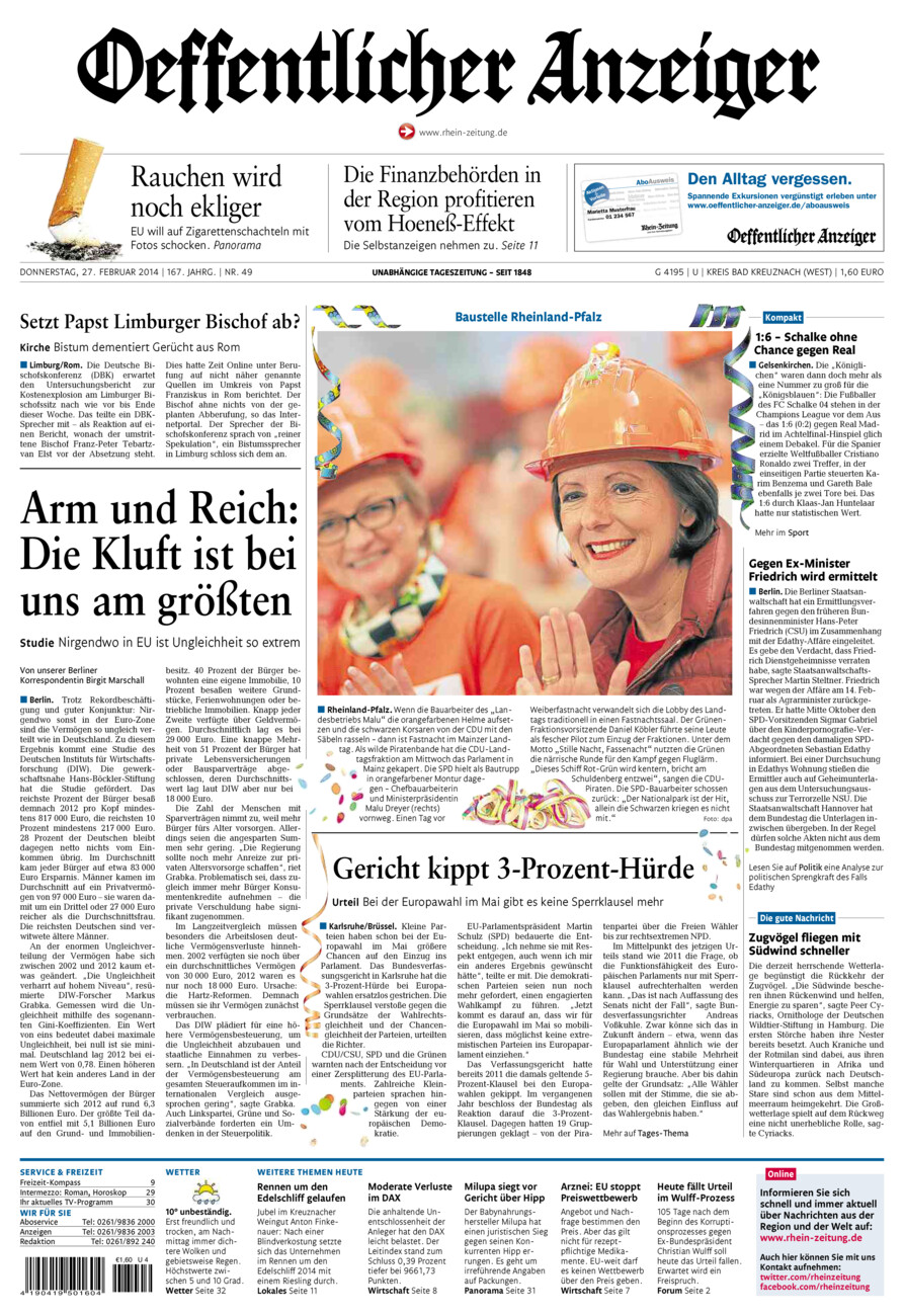 Oeffentlicher Anzeiger Kirn (Archiv) vom Donnerstag, 27.02.2014