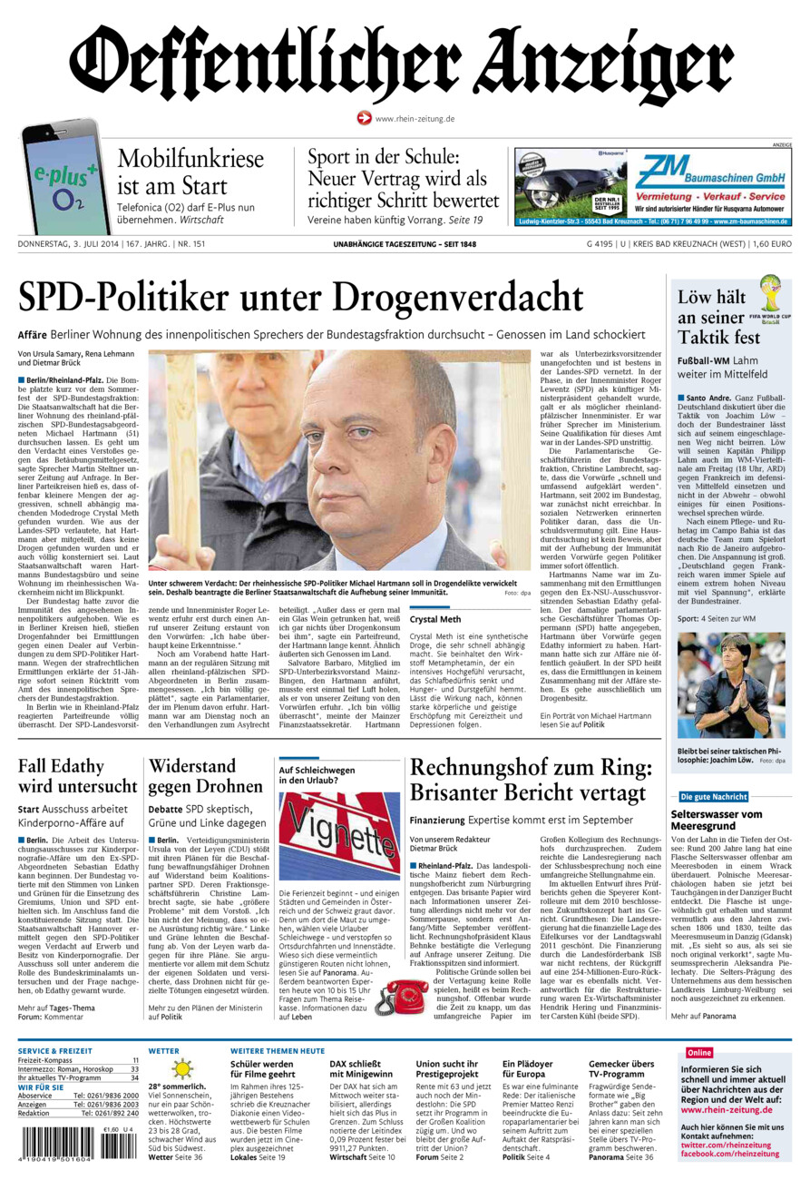 Oeffentlicher Anzeiger Kirn (Archiv) vom Donnerstag, 03.07.2014